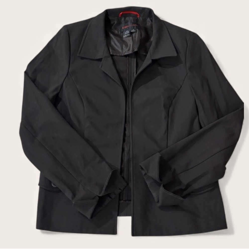 Nina Mclemore Black Women's Open Front Jacket Size 12